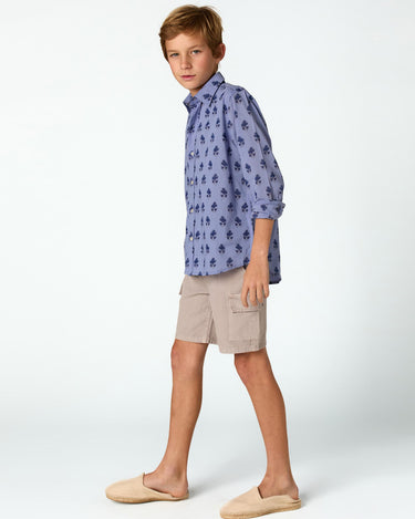 PRINT SHIRT BUTI BLUE