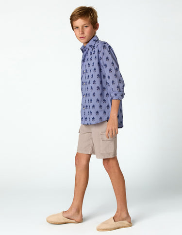 PRINT SHIRT BUTI BLUE