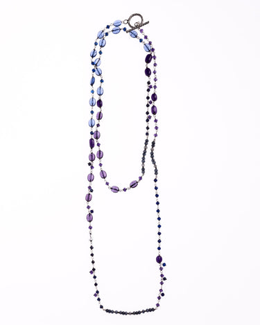LONG BLUE STONE NECKLACE