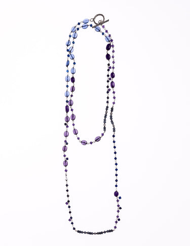 LONG BLUE STONE NECKLACE