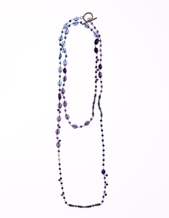 LONG BLUE STONE NECKLACE