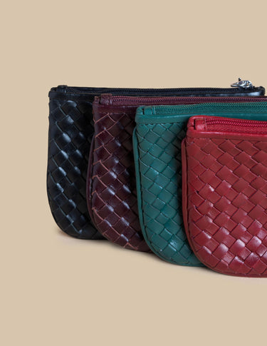 BRAIDED BROWN PURSE