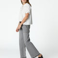 Light gray denim wide-leg jeans