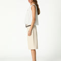 WHITE DRAWSTRING TOP