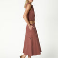 TERRACOTTA CARGO POCKET SKIRT