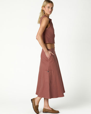 TERRACOTTA CARGO POCKET SKIRT