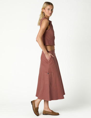 TERRACOTTA CARGO POCKET SKIRT
