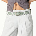 JADE GREEN STUDDED BELT