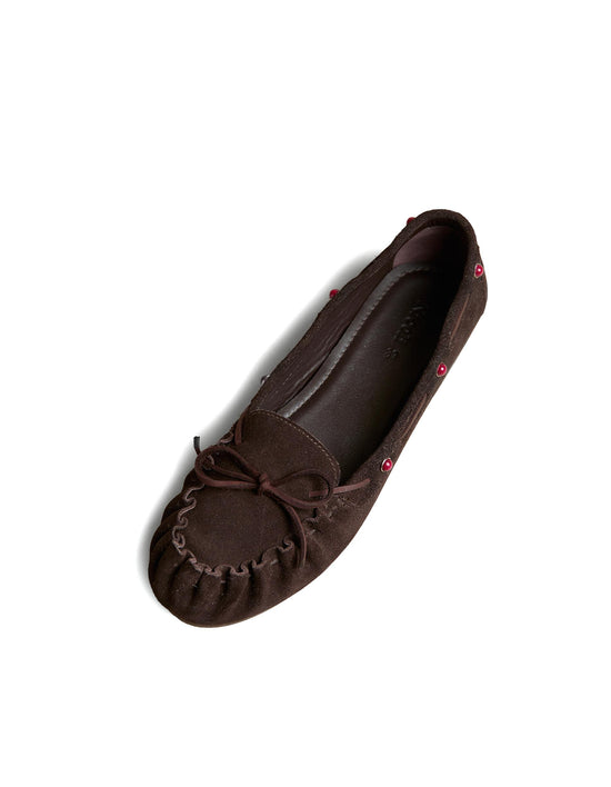 SUEDE LOAFER WITH STUDS