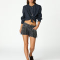 ANTHRACITE LACE DRAWSTRING SHIRT