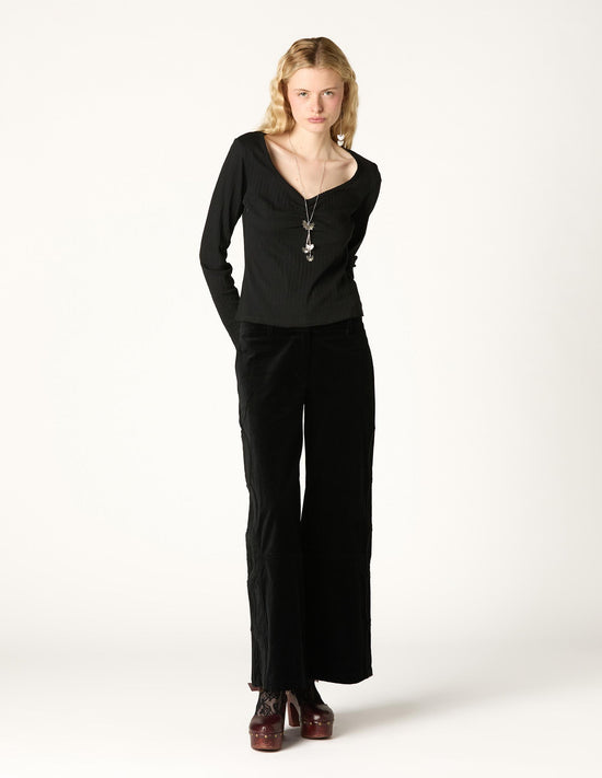 EIGHTS BLUE VELVET TROUSERS