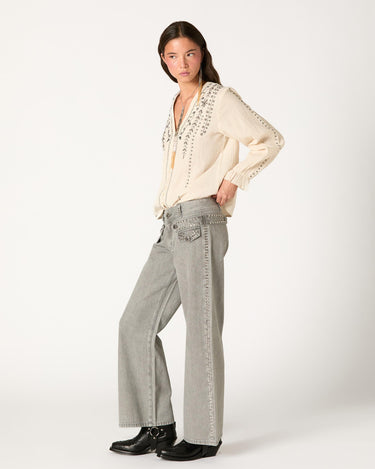 CAMISA  ECRU BORDADO BEADS