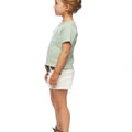 Short-sleeve green striped t-shirt