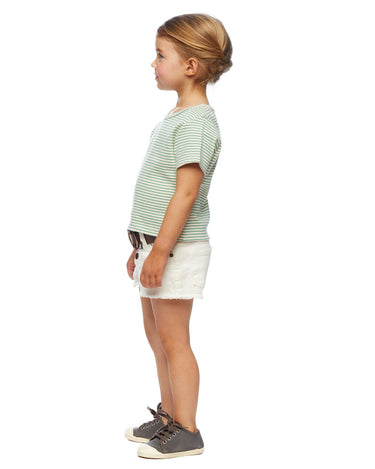 Short-sleeve green striped t-shirt
