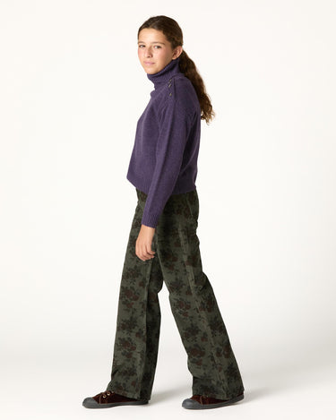 CURRY FLORAL CORDUROY PANTS