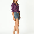 SHORT JEANS STUDDED BLUE YOKE