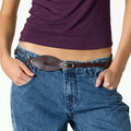 MAROON PLEATED BELT