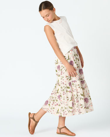 INDIAN PRINT LONG SKIRT CAPPUCCINO