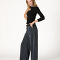 BLUE CORDUROY ROUND POCKET TROUSERS