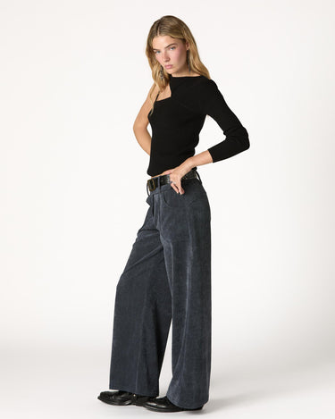 BLUE CORDUROY ROUND POCKET TROUSERS