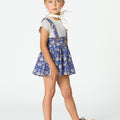 WAVE FLORAL STRAP SKIRT