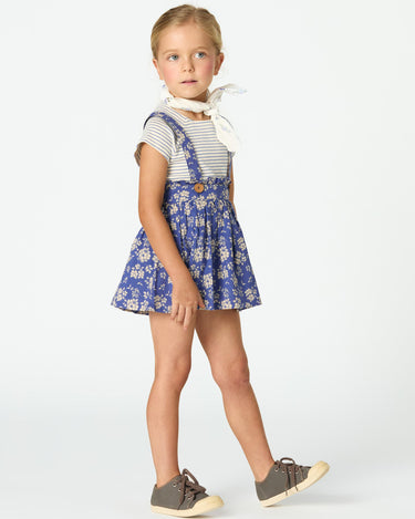 WAVE FLORAL STRAP SKIRT