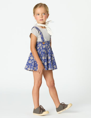 WAVE FLORAL STRAP SKIRT