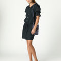 RUFFLED ANTHRACITE DRESS