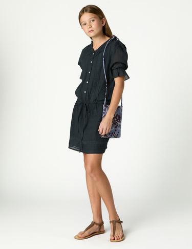 RUFFLED ANTHRACITE DRESS