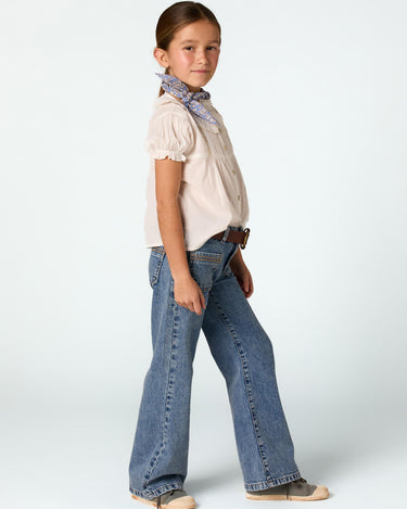 BLUE TROUSERS WITH POCKET DETAIL