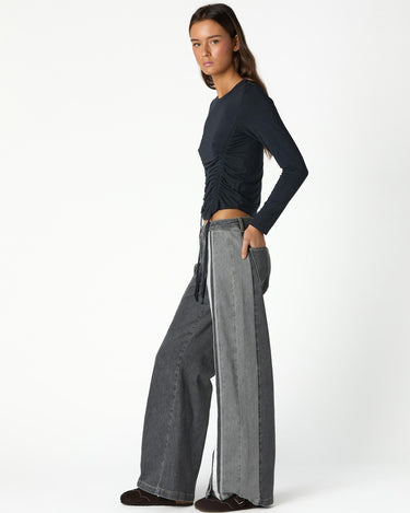 GREY DENIM BUTTONS
