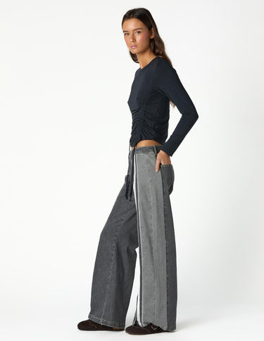 GREY DENIM BUTTONS