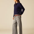GRAY LOW WAIST DOUBLE BUTTON TROUSERS