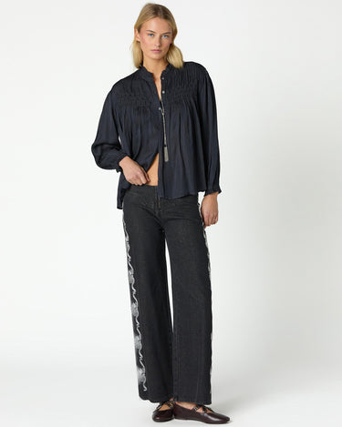 ANTHRACITE PIN TUCK SHIRT