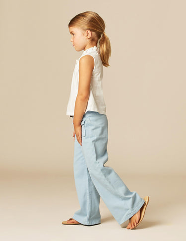 PANTALÓN BOLSILLOS TAPETA AZUL