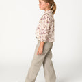 BOUQUET PLUM RUFFLE-SLEEVE YOKE SHIRT