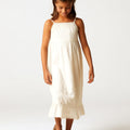 WHITE LONG CUT DRESS
