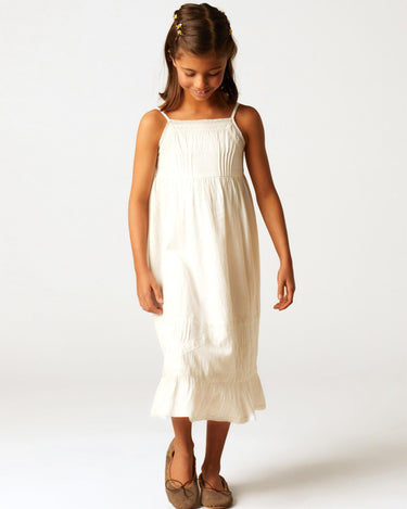 WHITE LONG CUT DRESS