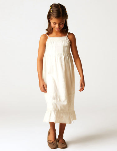 WHITE LONG CUT DRESS
