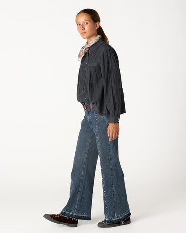 PANTALÓN DENIM DESFLECADO DARK BLUE