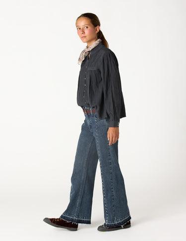 PANTALÓN DENIM DESFLECADO DARK BLUE