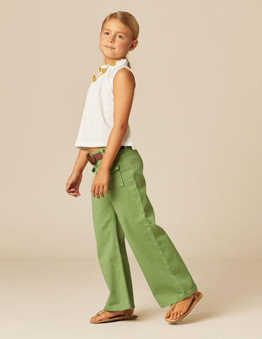 GREEN POCKET PLACKET TROUSERS