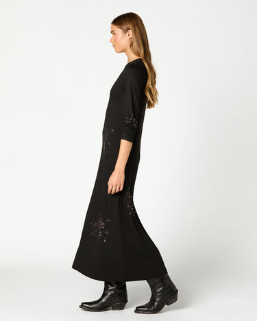VESTIDO FLOR STRASS BLACK