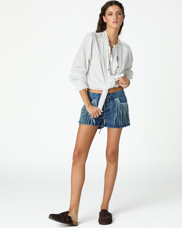 RAW DRAWSTRING LACE SHIRT