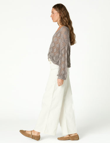 SILVER SHIMMER KNIT SWEATER