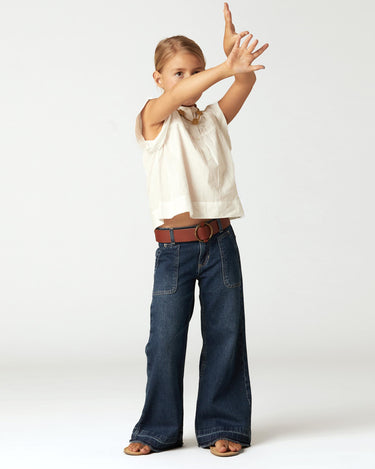 WIDE LEG DENIM PANTS