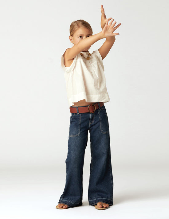 WIDE LEG DENIM PANTS