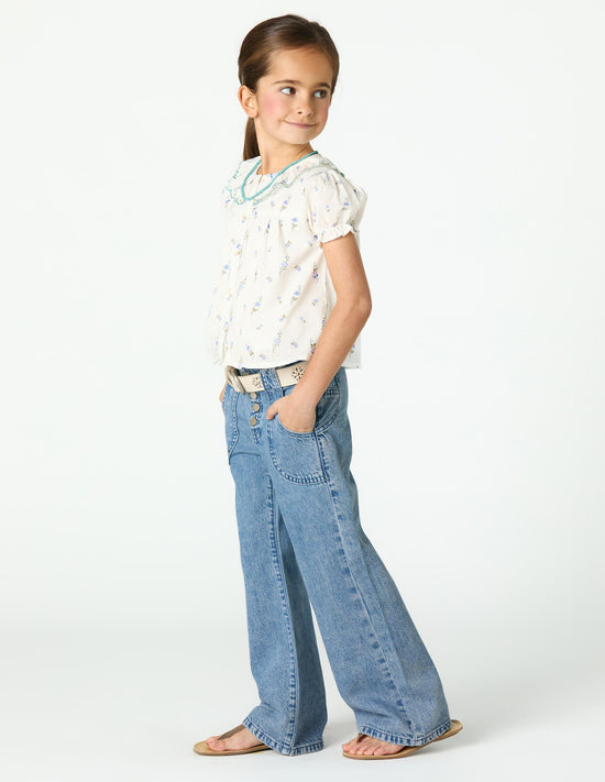 BLUE DENIM POCKET TROUSERS