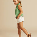 GATHERED NECK T-SHIRT GREEN