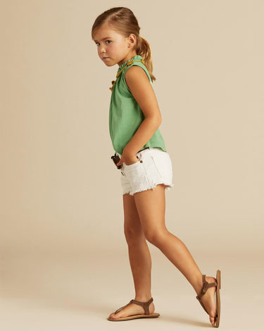 GATHERED NECK T-SHIRT GREEN